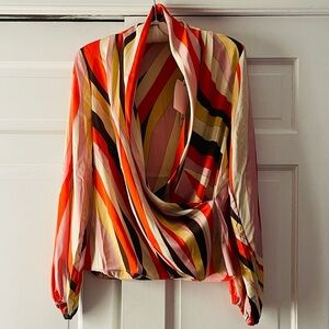 Tahari Striped Multicolor blouse NWT